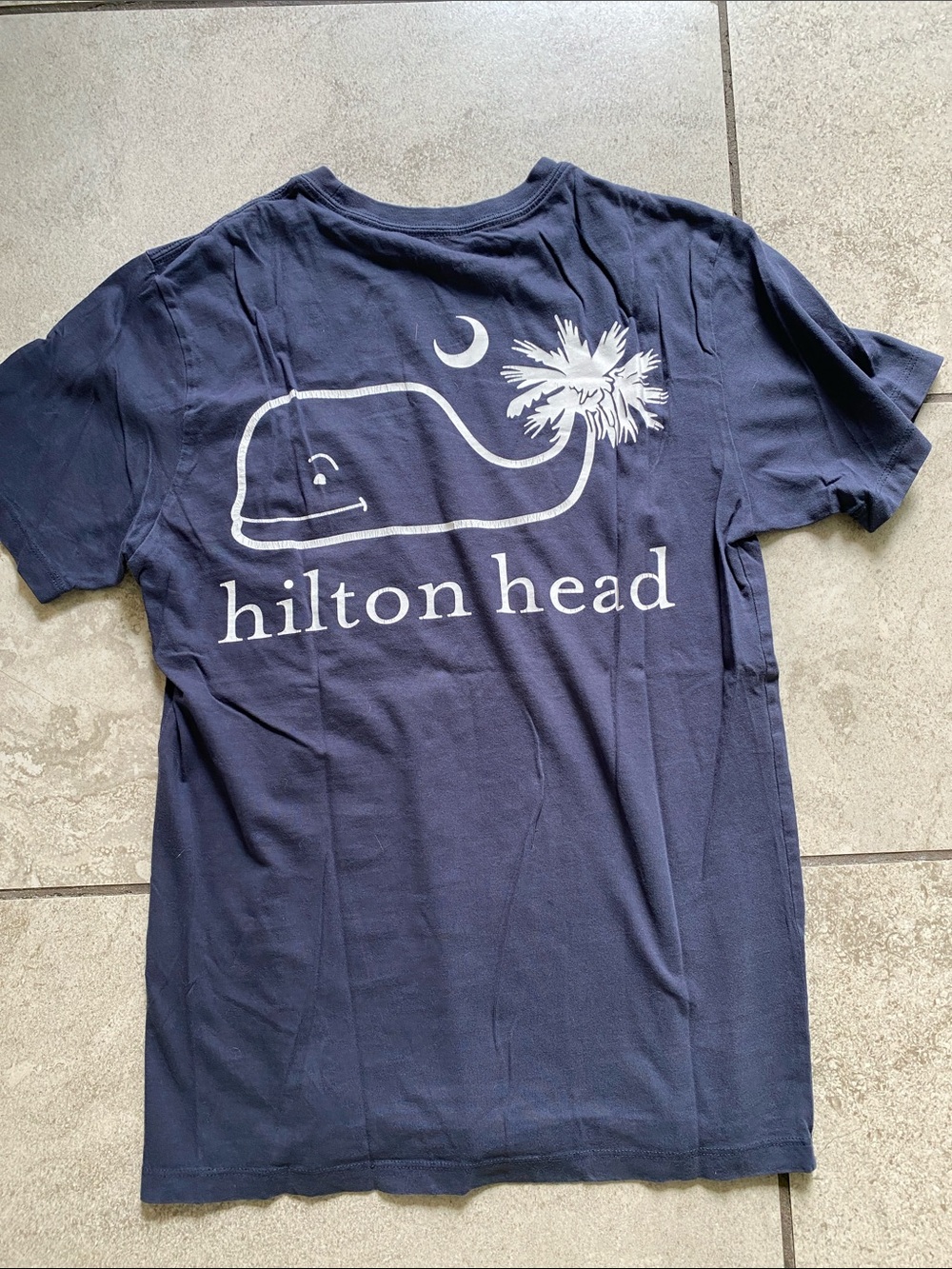 Vineyard Vines Hilton Head Navy Tee with White Logo
